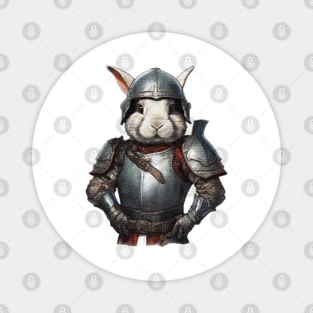 rabbit knight in shining armour Magnet by JnS Merch Store